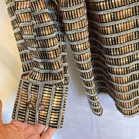 MileStone Authentic Sepia Toned Long  Sleeve Dress Shirt Mens XXLg - Picture 13 of 15